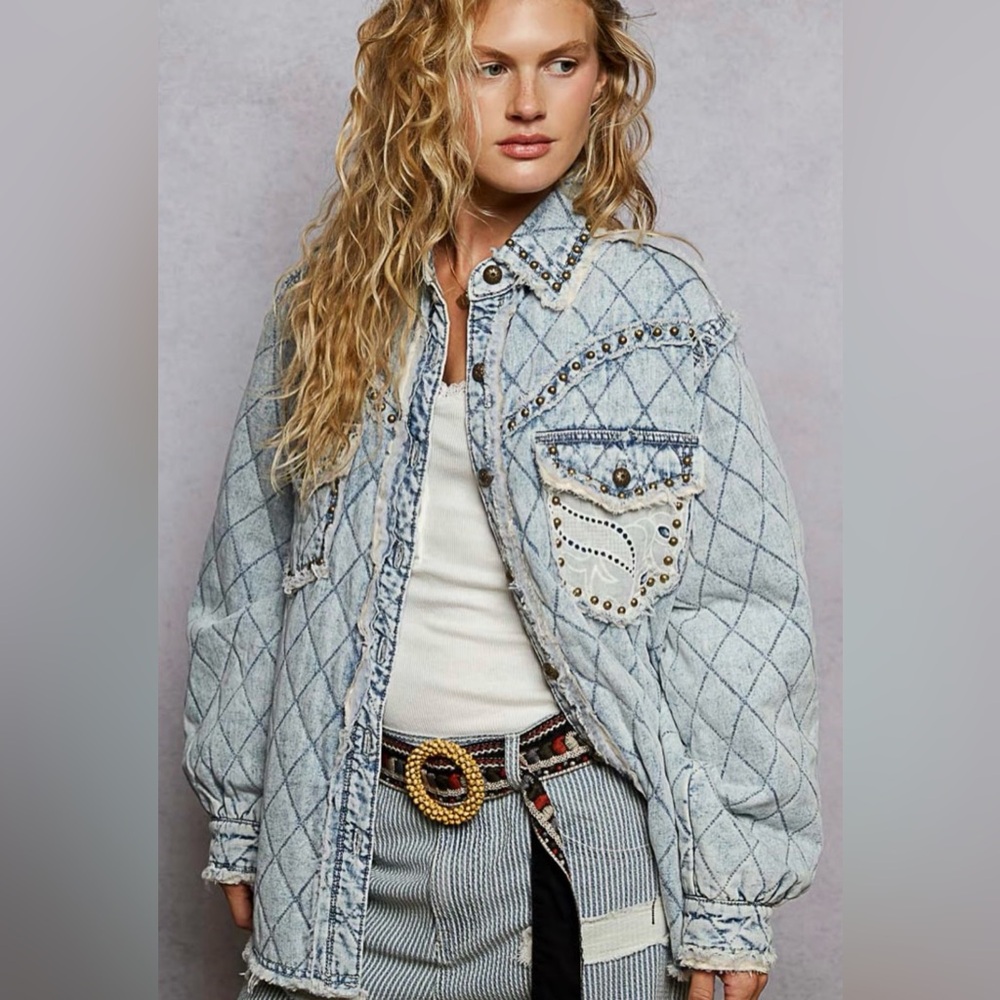 POL women's quilted studded jacket 🌟